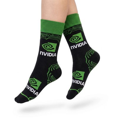 Custom Athletic Cushioned Crew Socks - Flat Lay